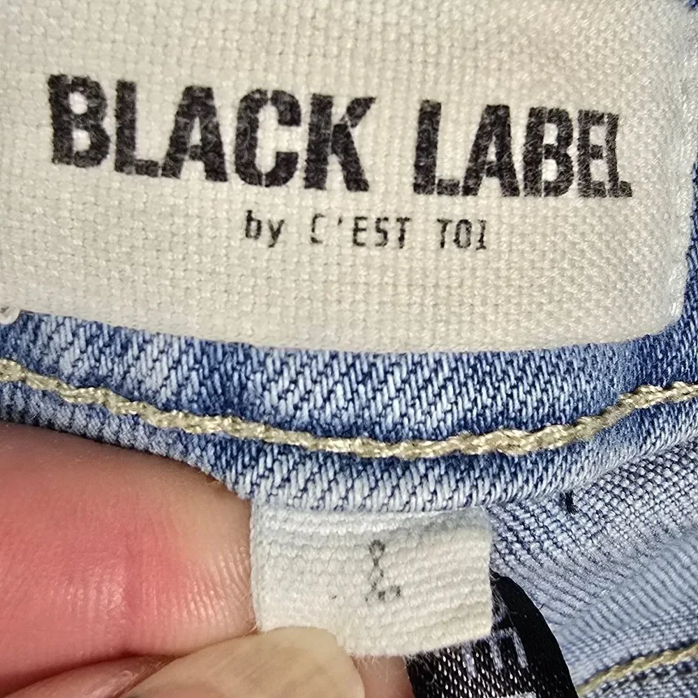 Distressed Light Blue Denim Shorts